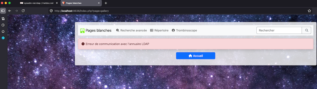 Copie d'écran service pages blanches