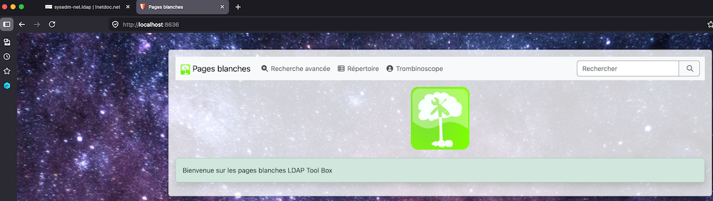 Copie d'écran service pages blanches